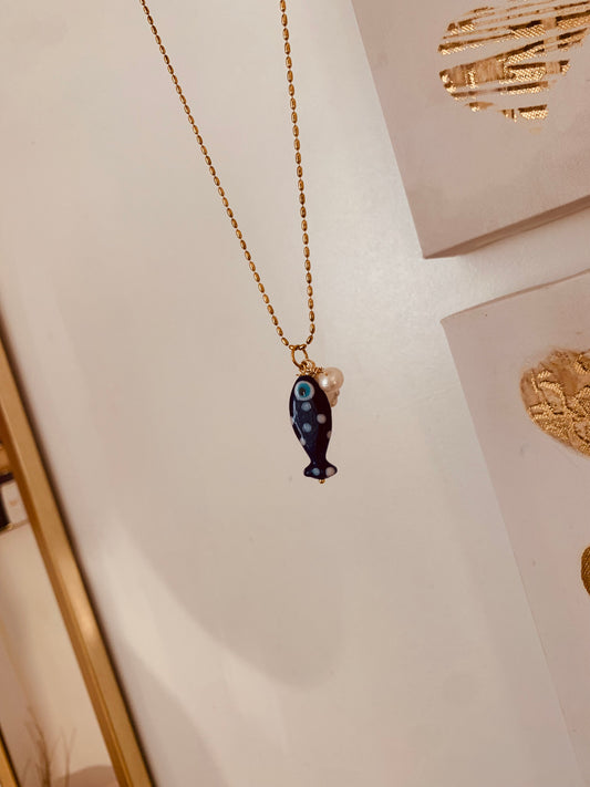Costa Blue Pez Necklace New