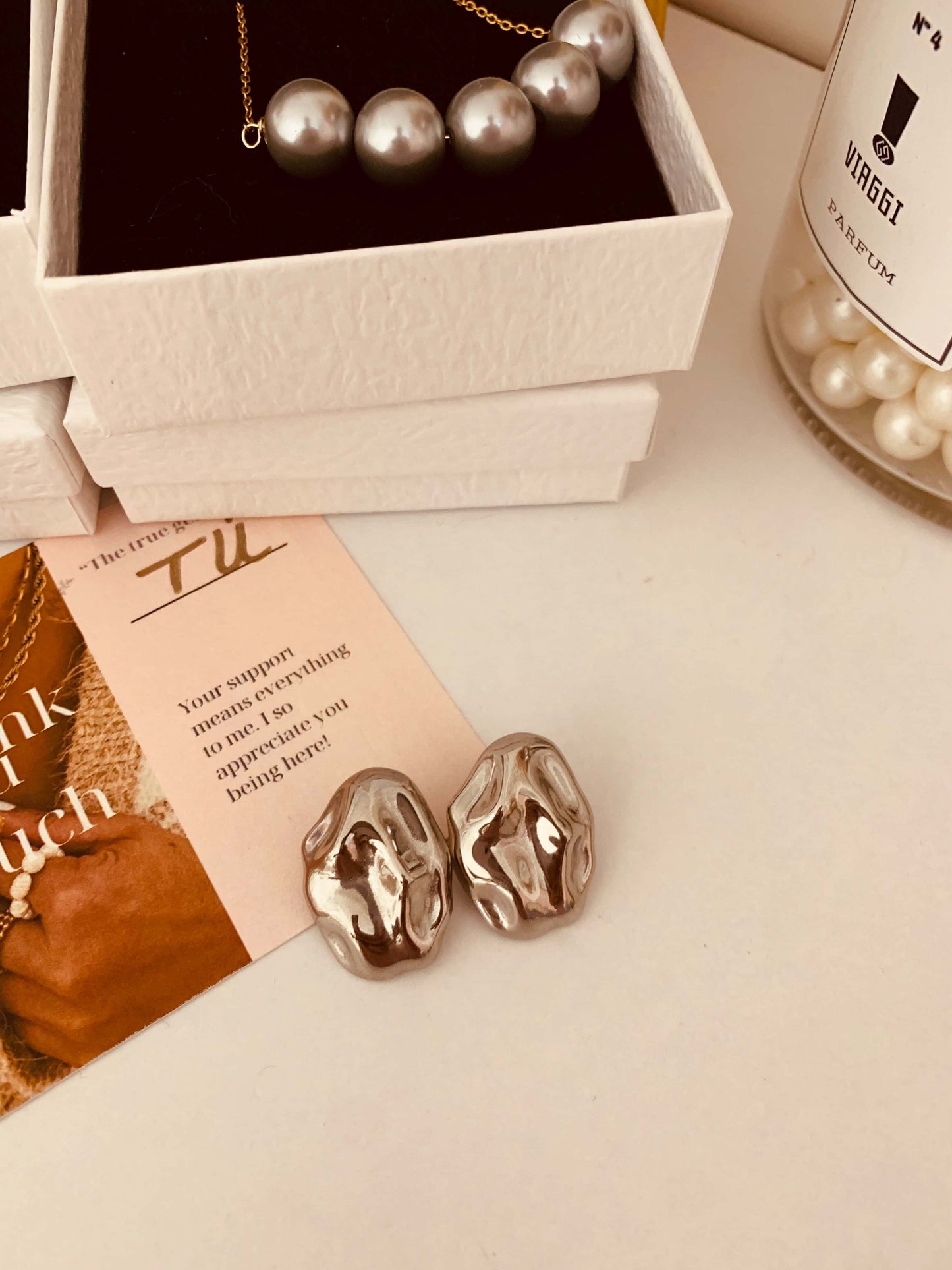 Textured Silver Earring