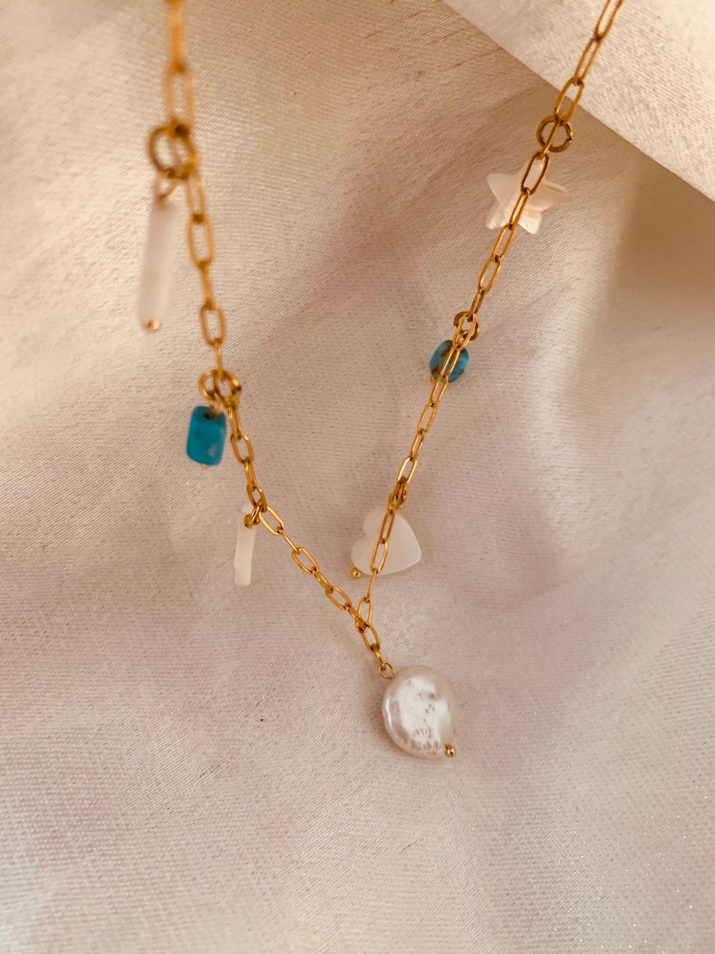 Turquesa Paper Clip Necklace