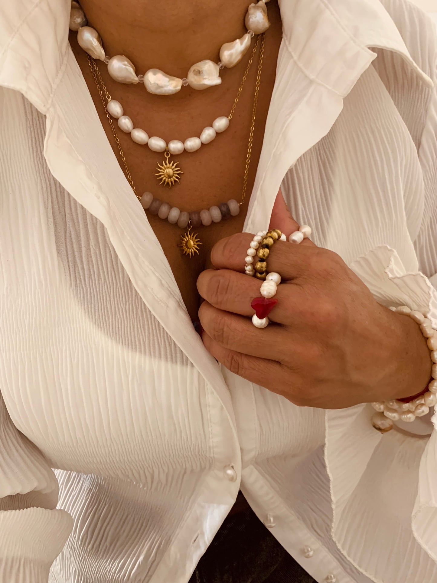 Pearl Sun Necklace New