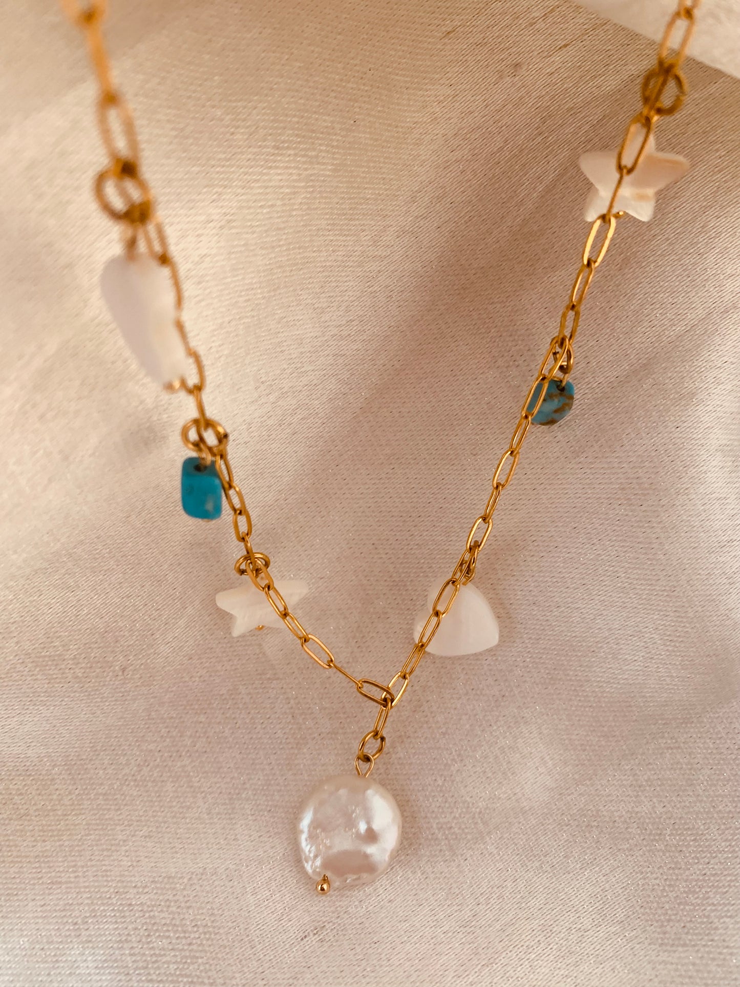 Turquesa Paper Clip Necklace