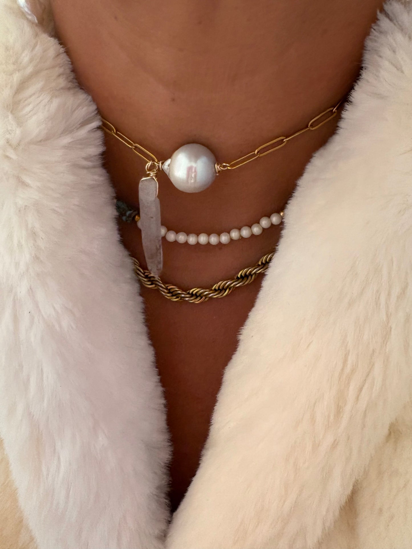 Choker Paper Clip Necklace New