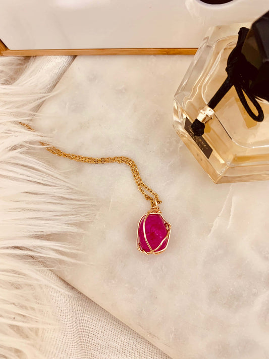 Pink Ruby Falls Necklace