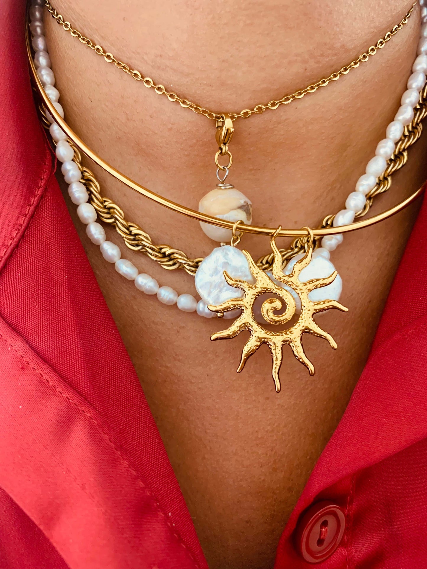 Sun Bangle Necklace New