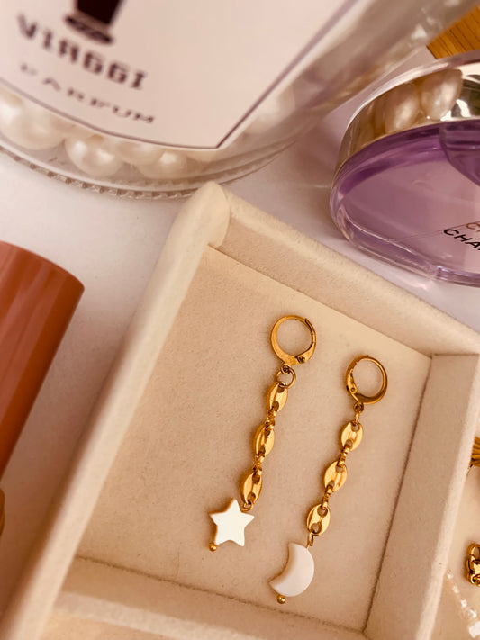 Moon Star Pezzie Earring New