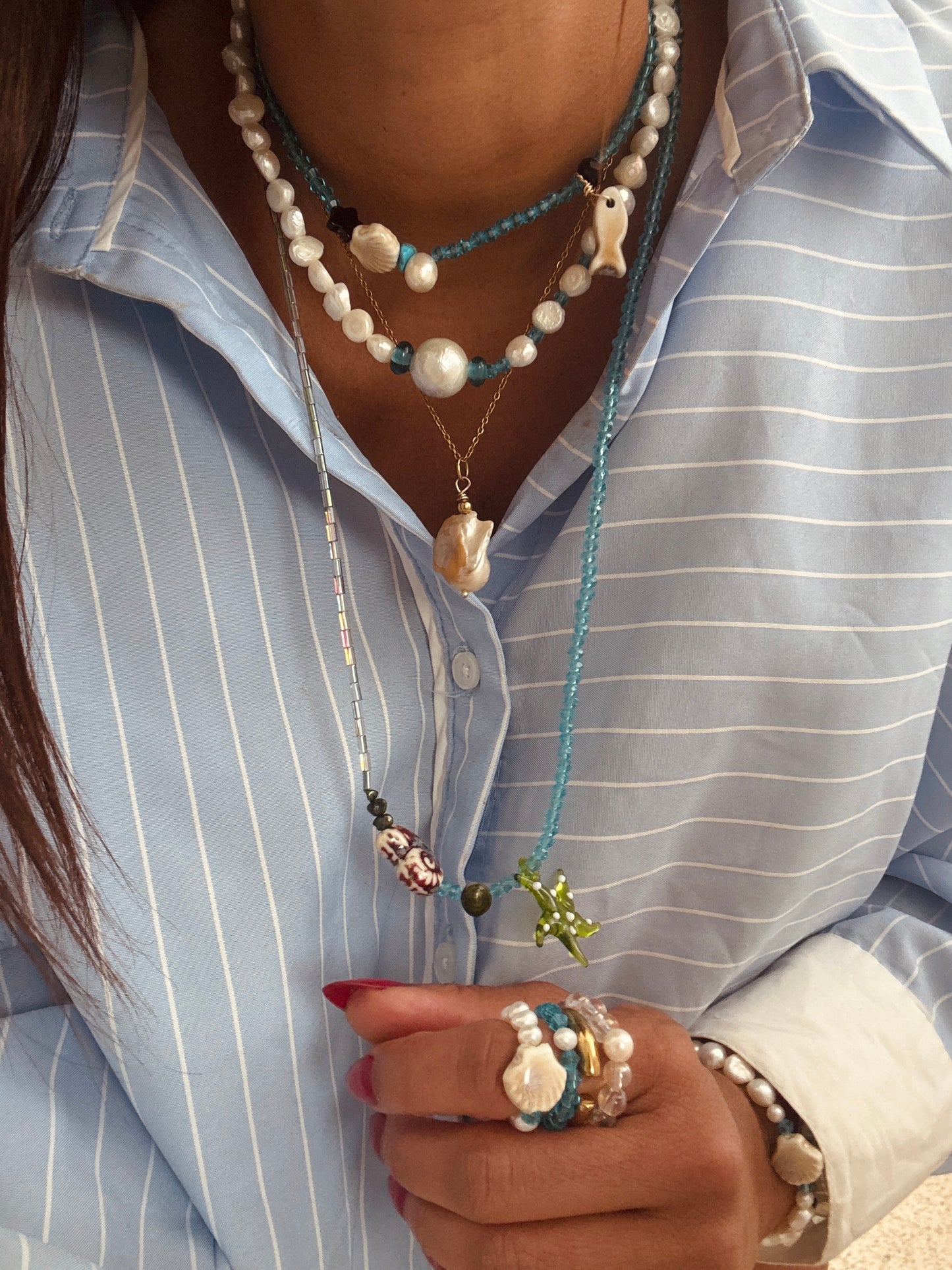 Blue Sea Necklace New