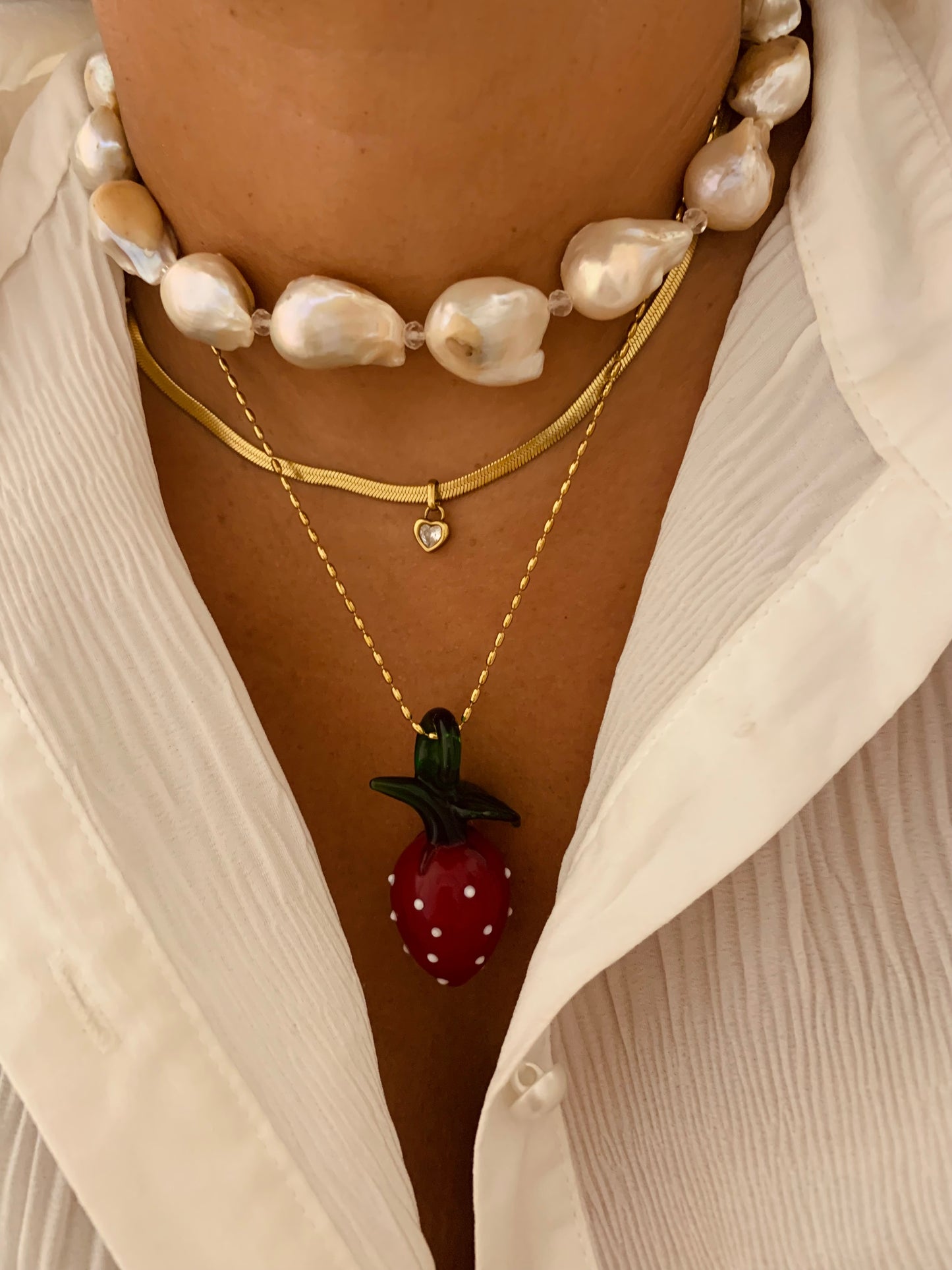 Strawberry Necklace Summer