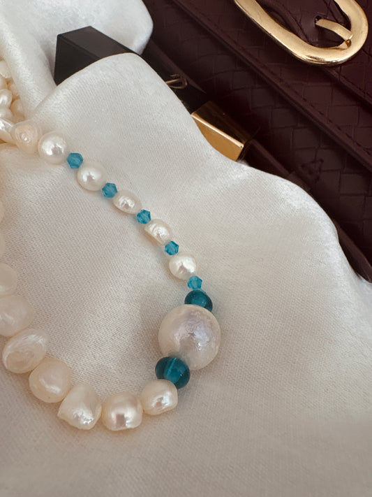 Blue Pearl Necklace New